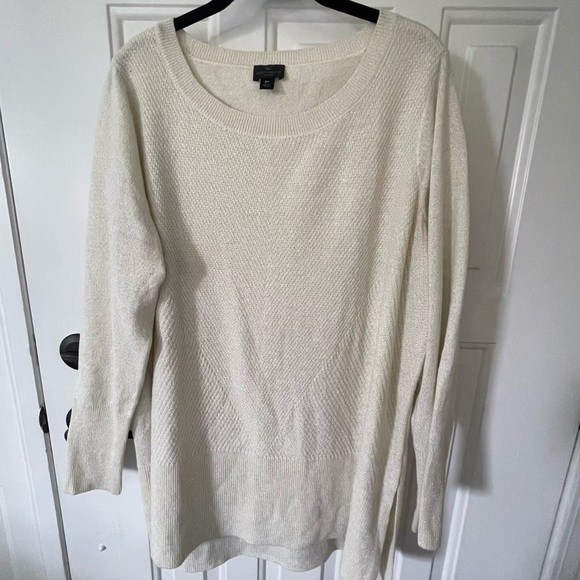 *DONATED* Worthington Women's Sweater | Cream with Shimmer Fabric - Picture 1 of 6